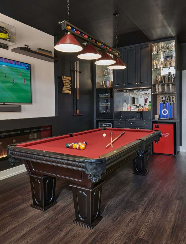 Wet bar contemporary kitchen and games room