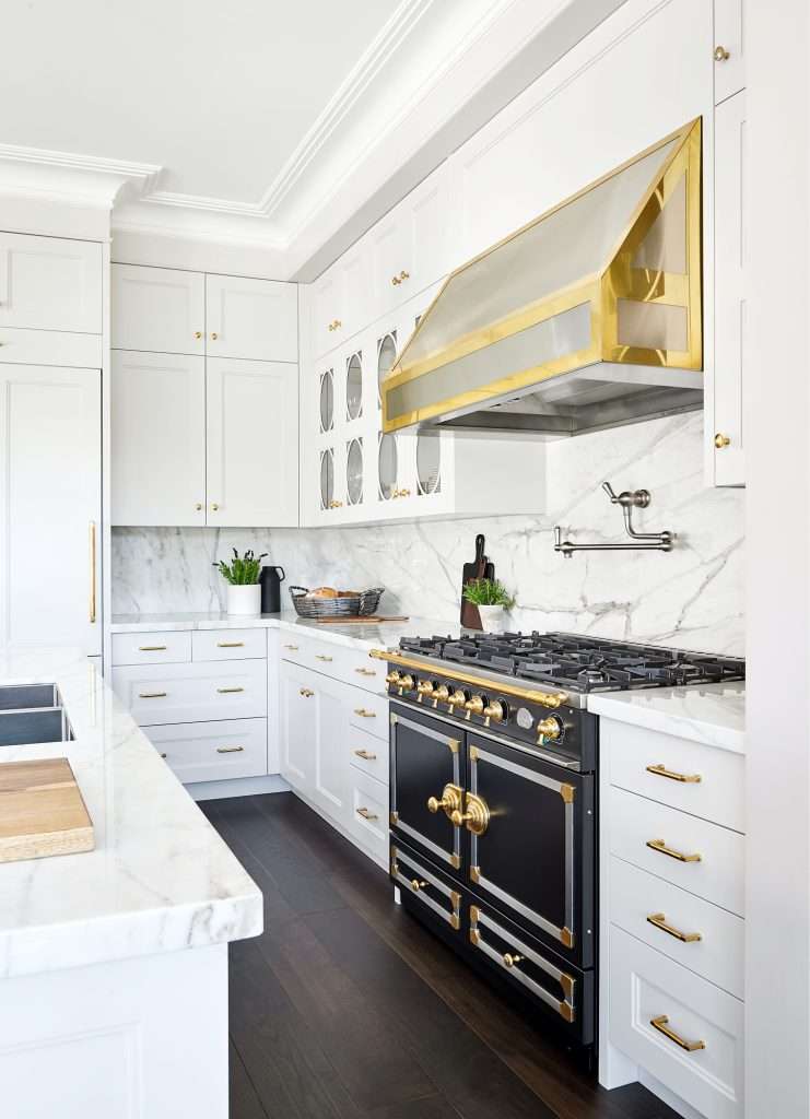 Transitional Kitchen with Brass Accents Summerhill Toronto Home