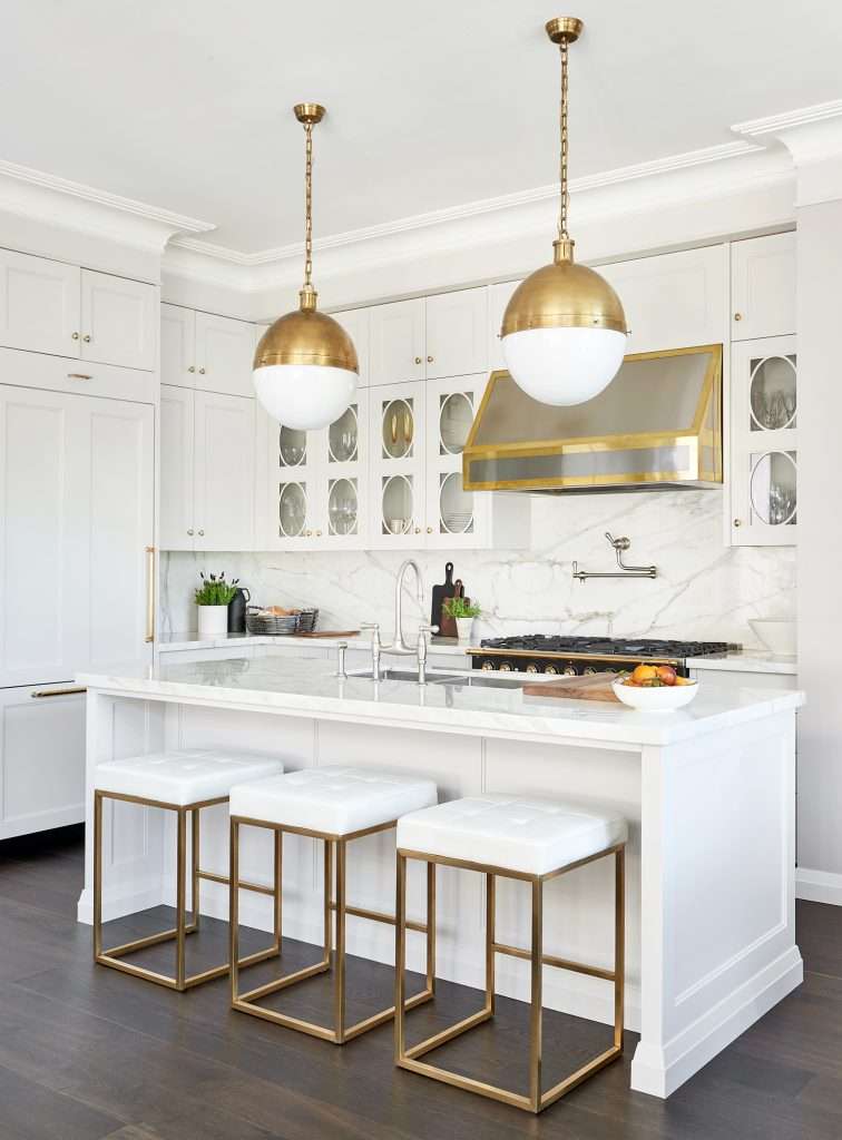 Transitional Kitchen with Brass Accents Summerhill Toronto Home