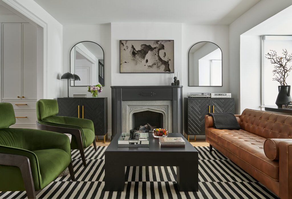 Living Room Interior Design with fireplace