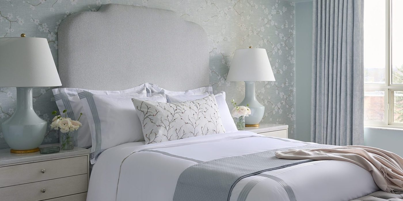 Donway West principal bedroom in soft blue and grey