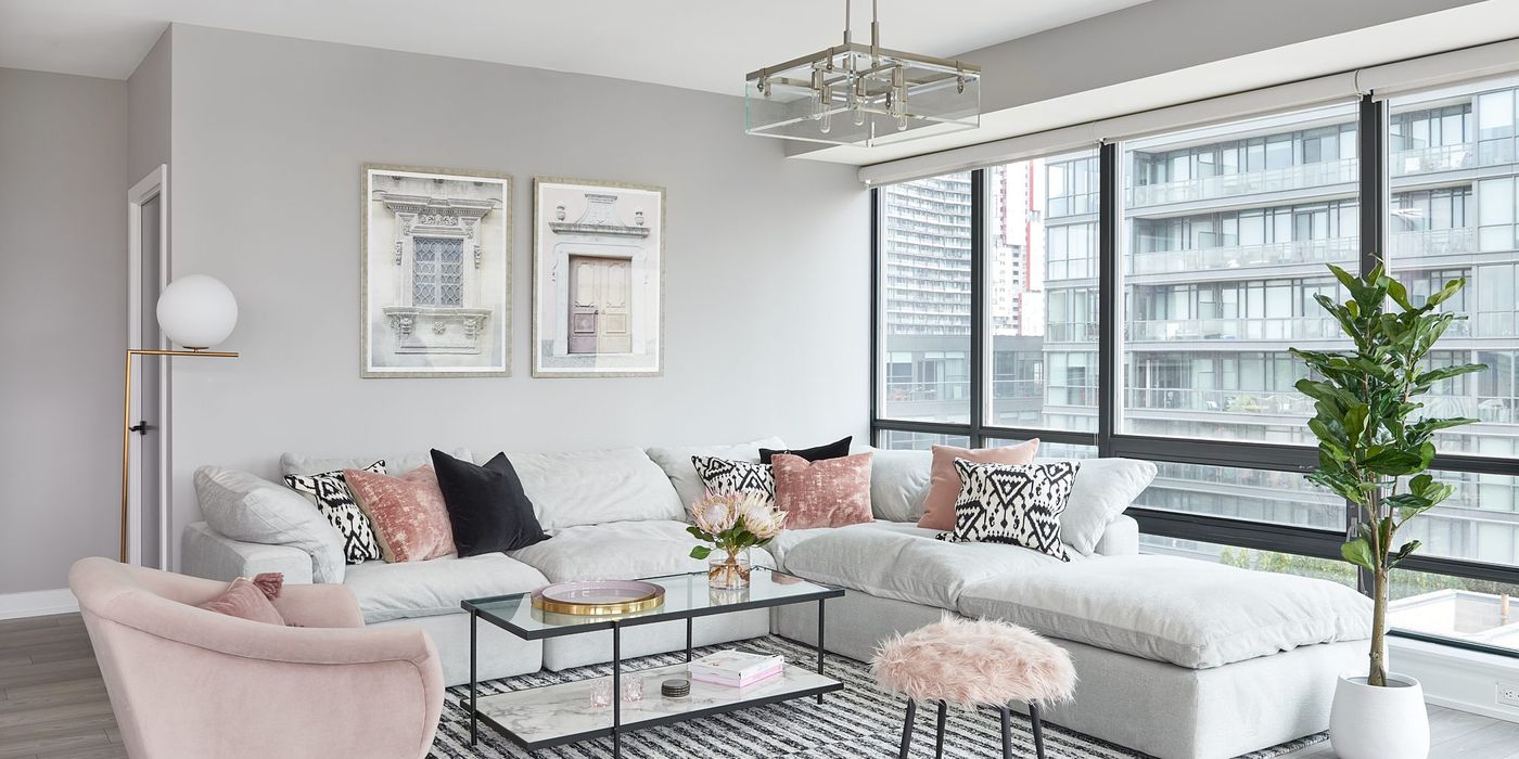 King Street West condo living room