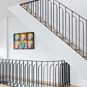 Toronto Design and Build staircase with black railings