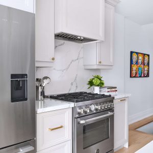 Transitional Black and White Kitchen Annex Toronto Home