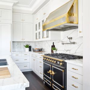 Transitional Kitchen with Brass Accents Summerhill Toronto Home