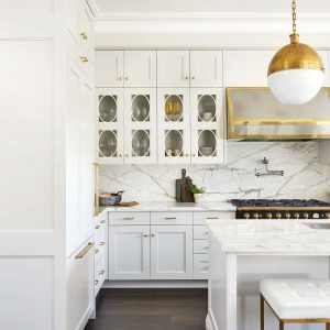 Transitional Kitchen with Brass Accents Summerhill Toronto Home