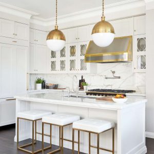 Transitional Kitchen with Brass Accents Summerhill Toronto Home