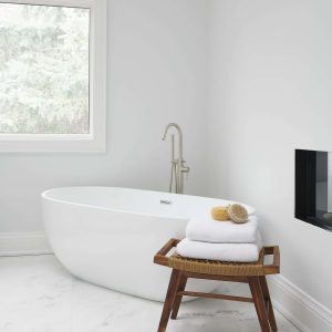 Master bathroom freestanding bathtub