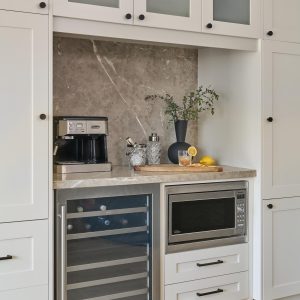 Photo of Kitchen Corner Microwave coffeemachine and drink storage. Interior by Urban Blueprint at Boardwalk - The Beaches